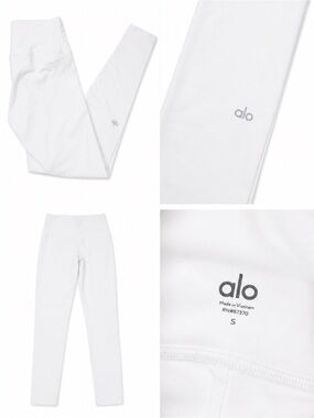 ALO Yoga High Waist Full Length White High-Rise Leggings Small